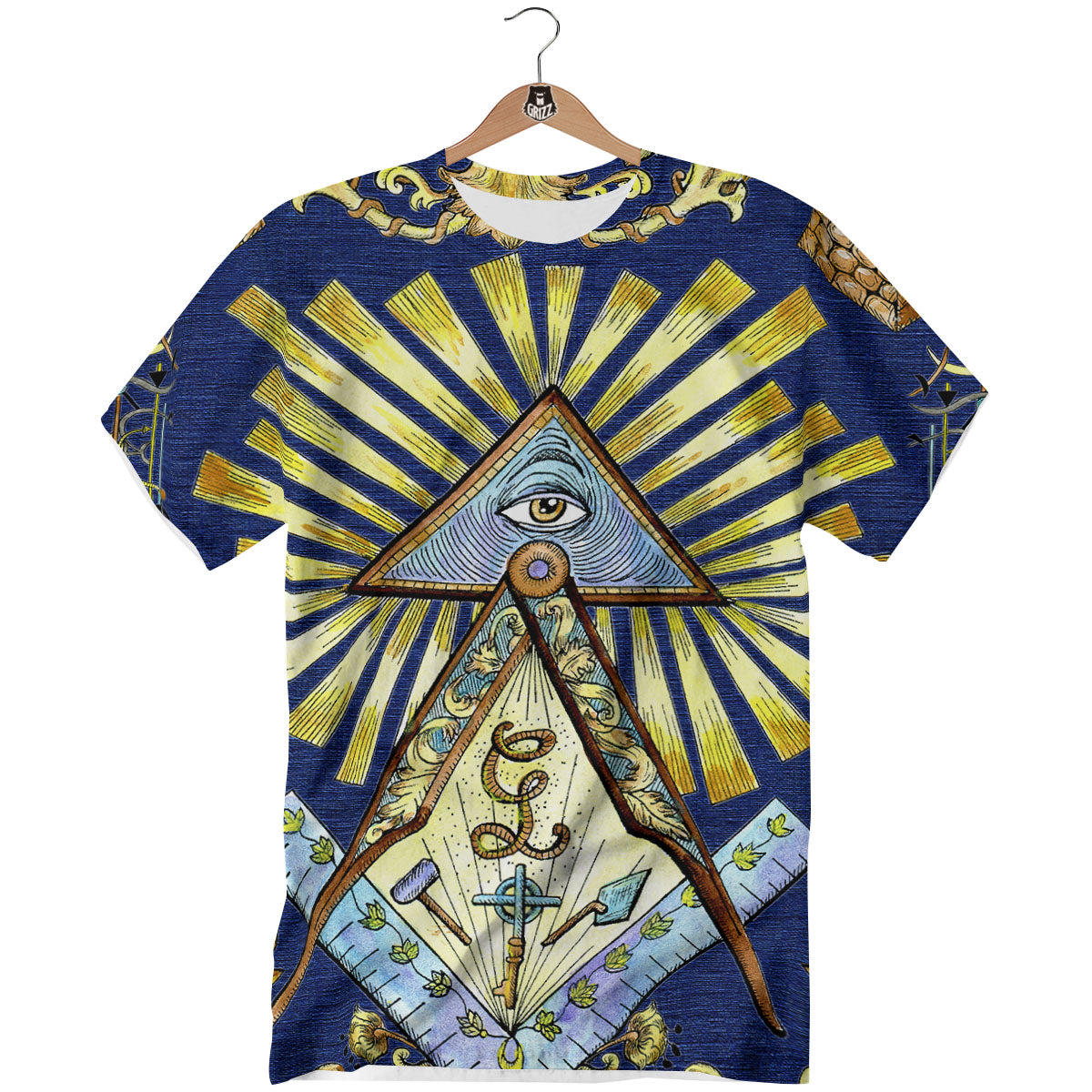 Freemasonry Masonic Vintage Print T-Shirt-grizzshop