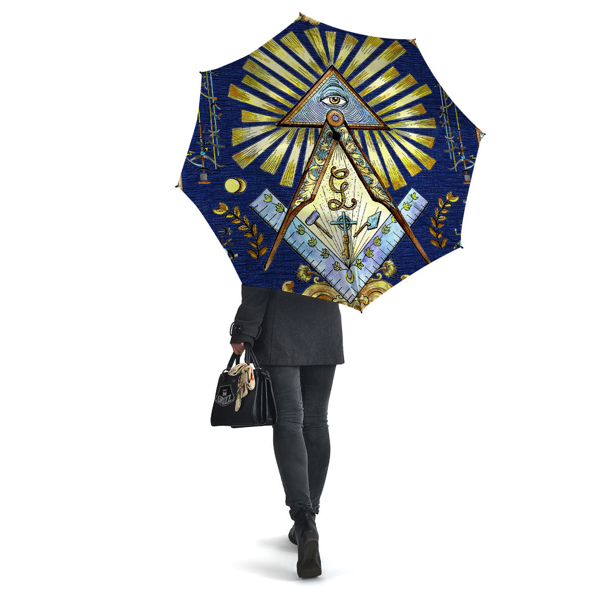 Freemasonry Masonic Vintage Print Umbrella-grizzshop