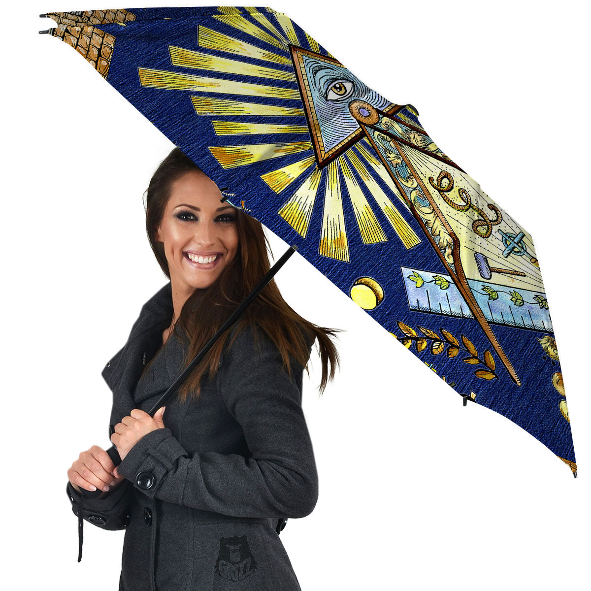 Freemasonry Masonic Vintage Print Umbrella-grizzshop