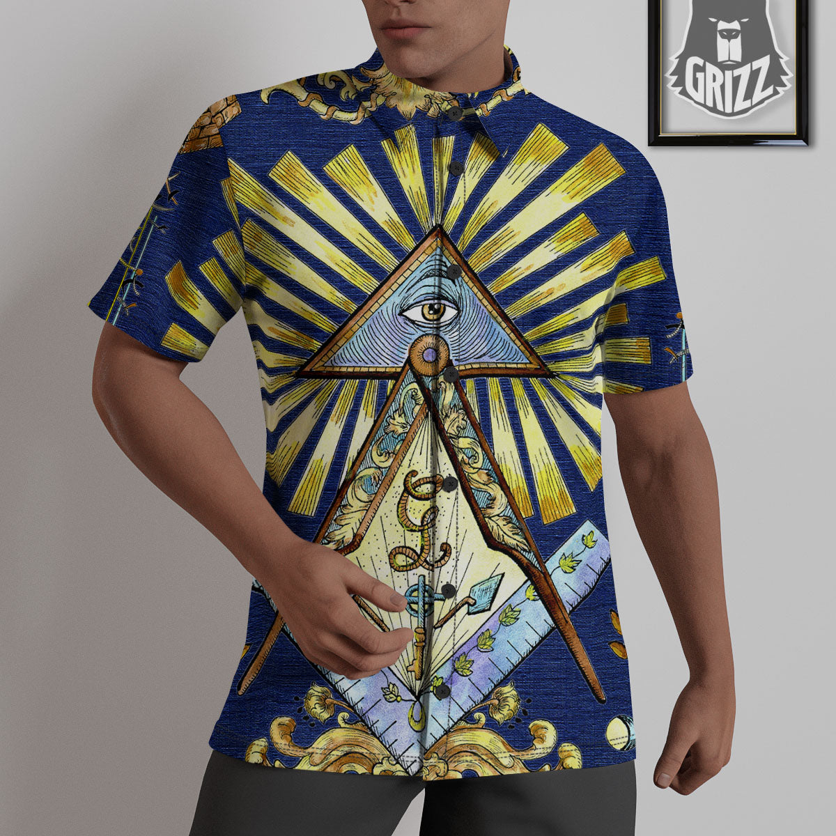 Freemasonry Masonic Vintage Print Untucked Shirts-grizzshop