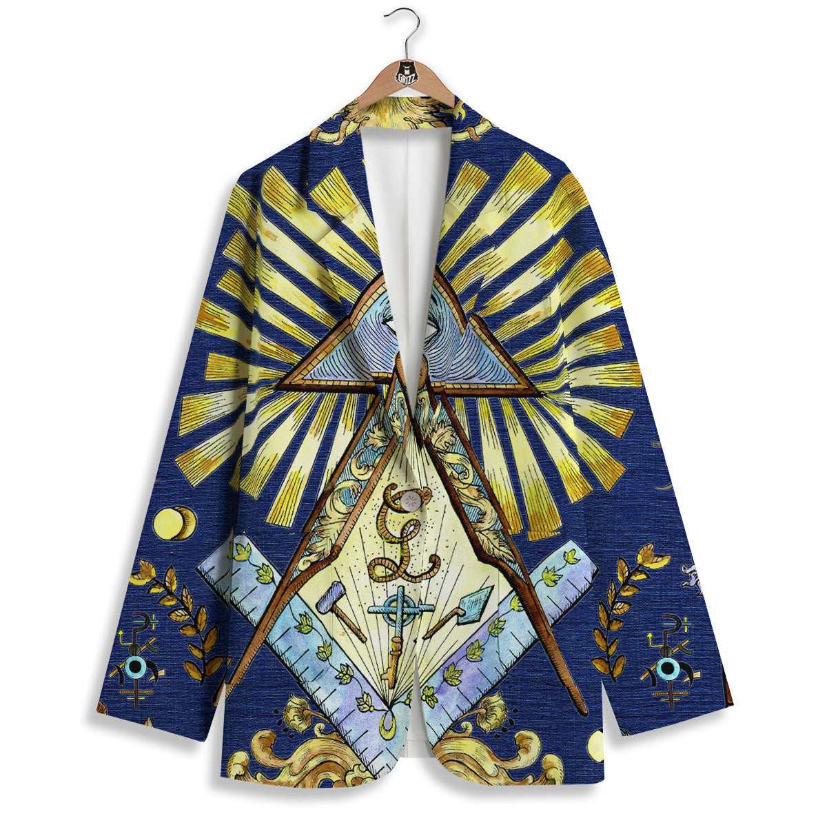 Freemasonry Masonic Vintage Print Women's Blazer-grizzshop