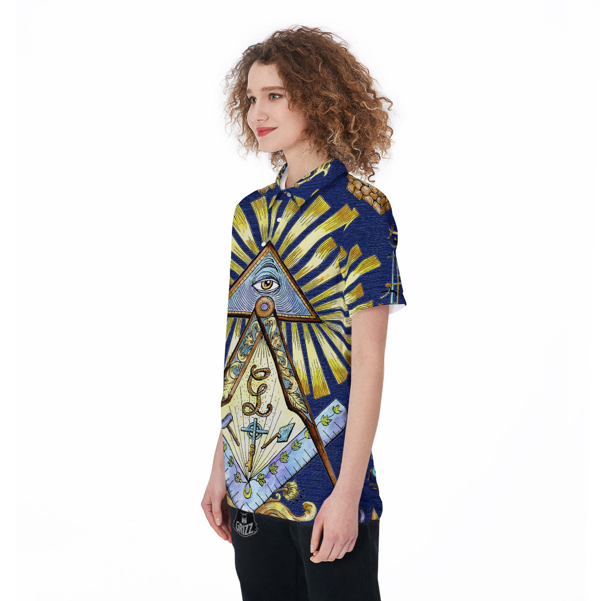Freemasonry Masonic Vintage Print Women's Golf Shirts-grizzshop