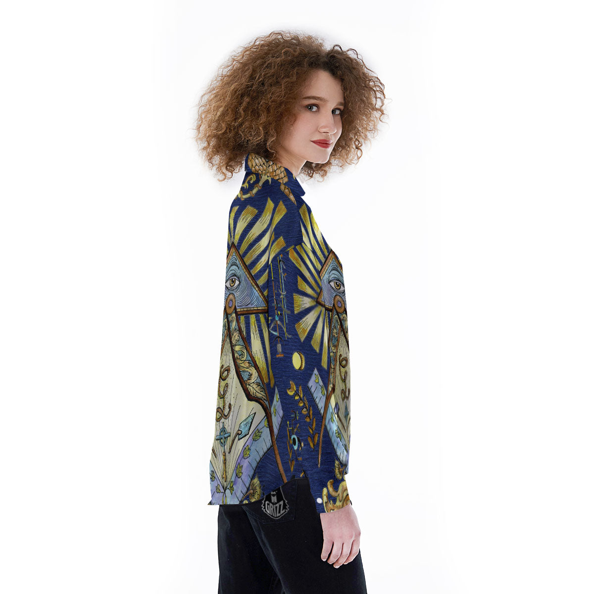 Freemasonry Masonic Vintage Print Women's Long Sleeve Shirts-grizzshop