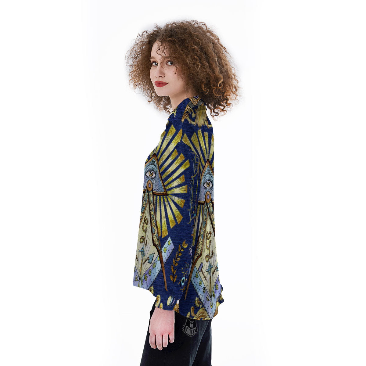 Freemasonry Masonic Vintage Print Women's Long Sleeve Shirts-grizzshop