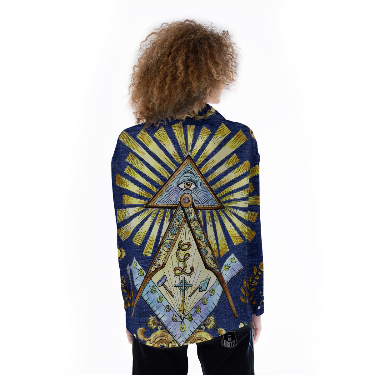 Freemasonry Masonic Vintage Print Women's Long Sleeve Shirts-grizzshop