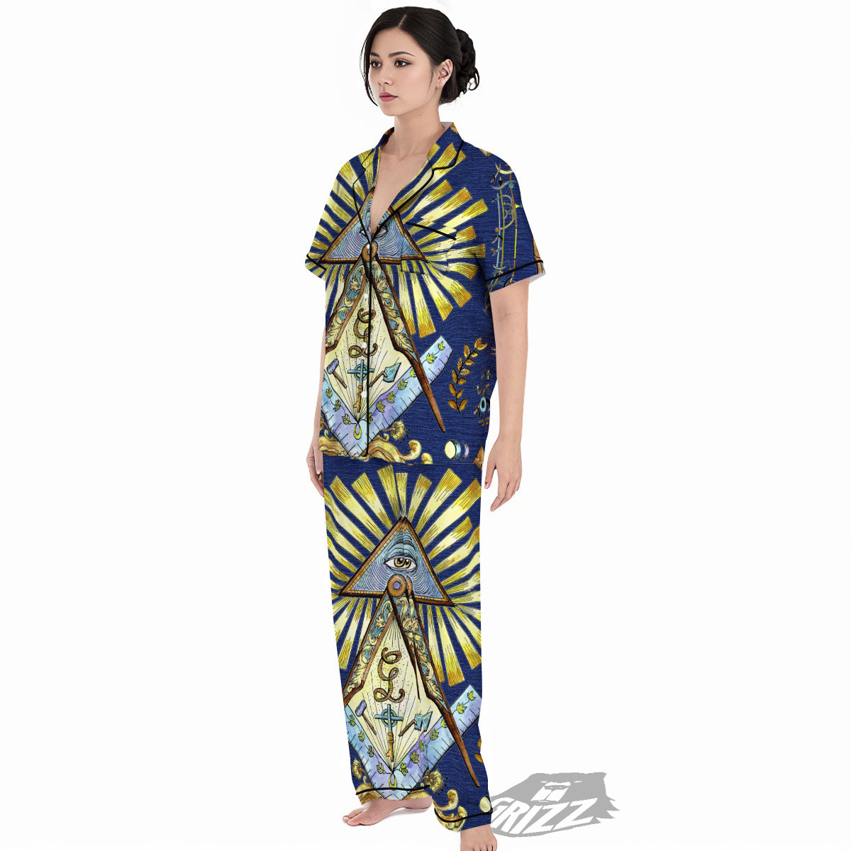 Freemasonry Masonic Vintage Print Women's Pajamas Set-grizzshop