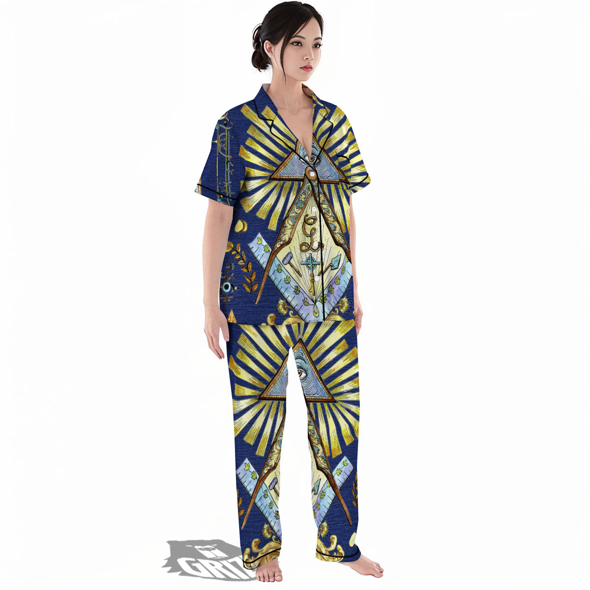 Freemasonry Masonic Vintage Print Women's Pajamas Set-grizzshop