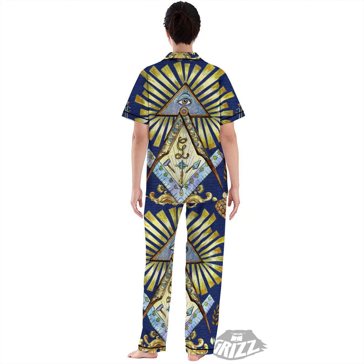 Freemasonry Masonic Vintage Print Women's Pajamas Set-grizzshop