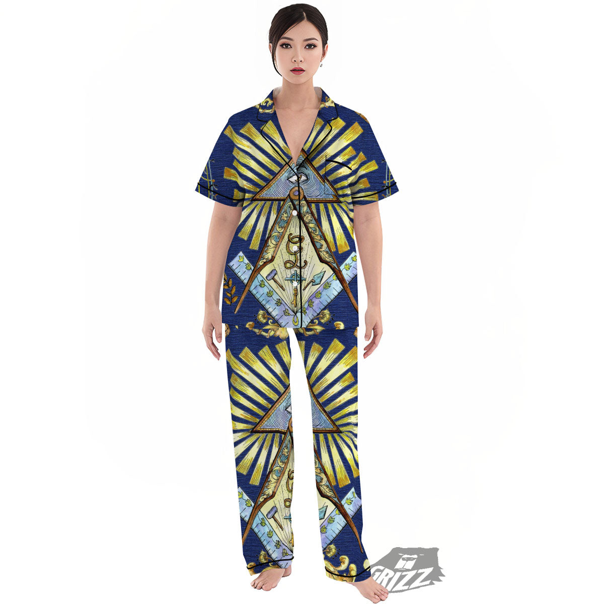 Freemasonry Masonic Vintage Print Women's Pajamas Set-grizzshop