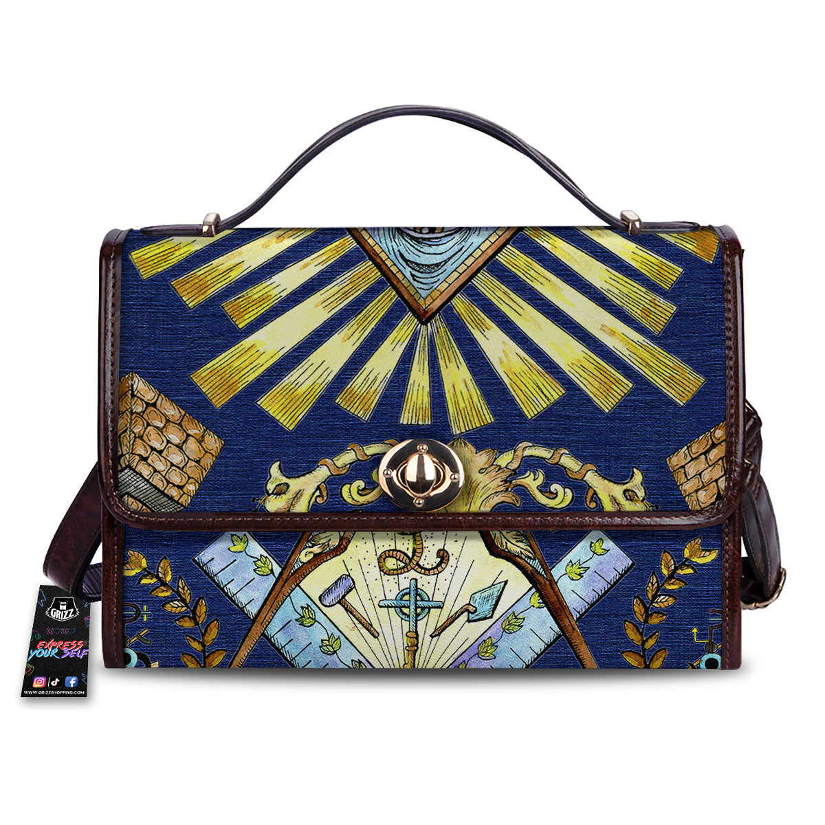 Freemasonry Masonic Vintage Print Women's Satchel Bag-grizzshop