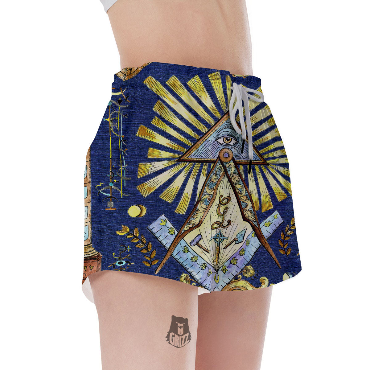 Freemasonry Masonic Vintage Print Women's Shorts-grizzshop