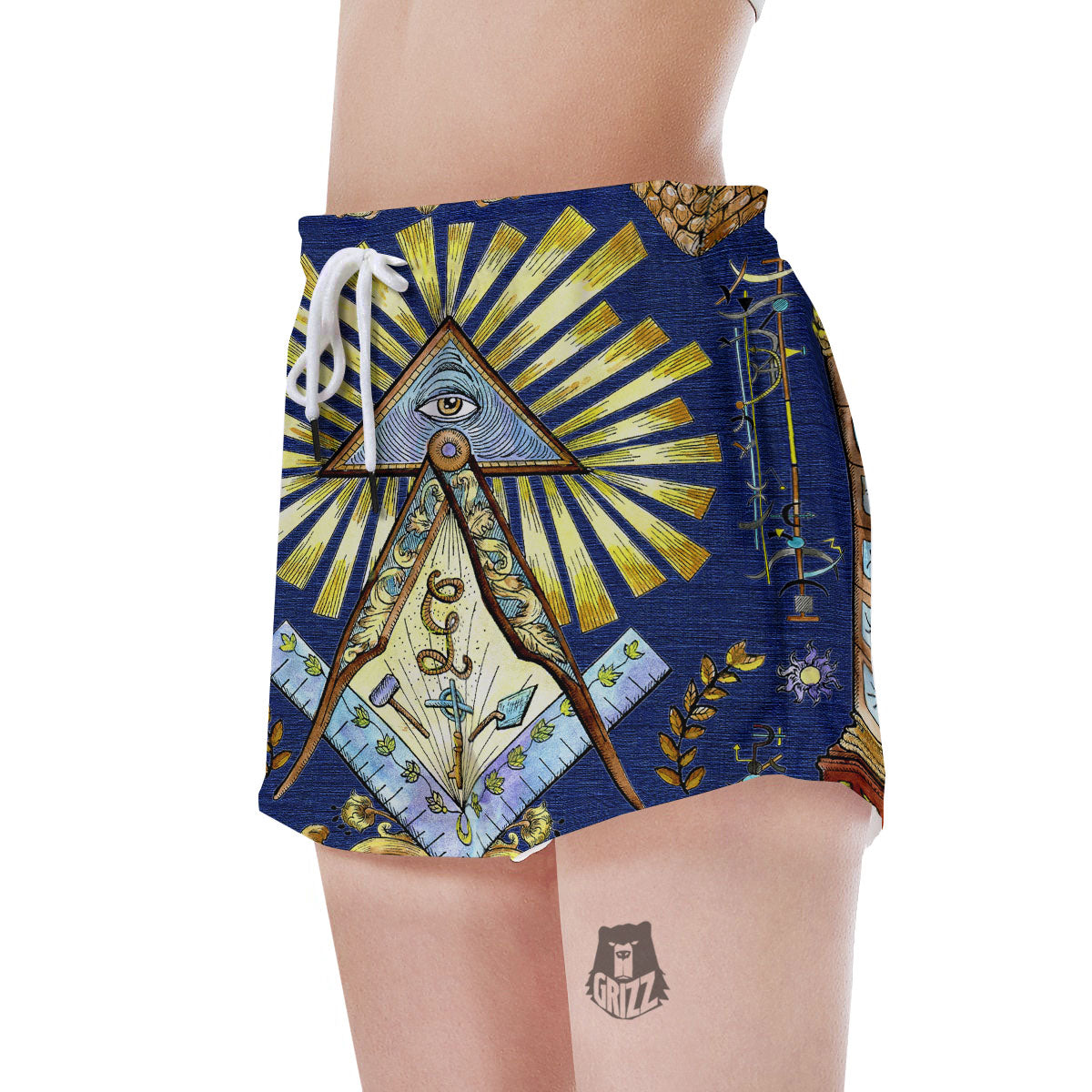 Freemasonry Masonic Vintage Print Women's Shorts-grizzshop