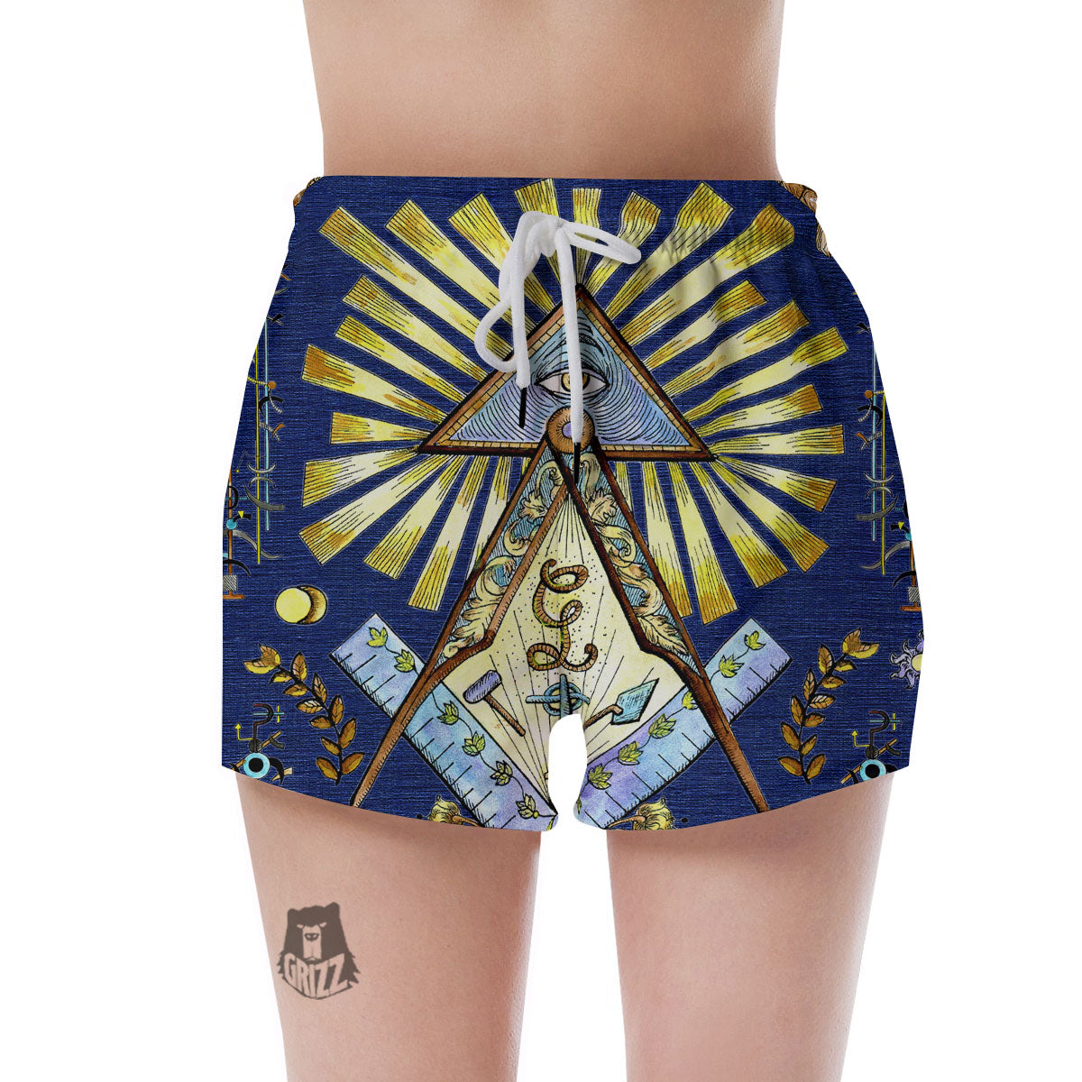 Freemasonry Masonic Vintage Print Women's Shorts-grizzshop