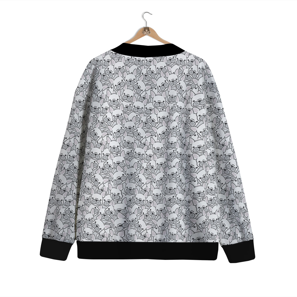 French Bulldog Cartoon Print Pattern Cardigan-grizzshop