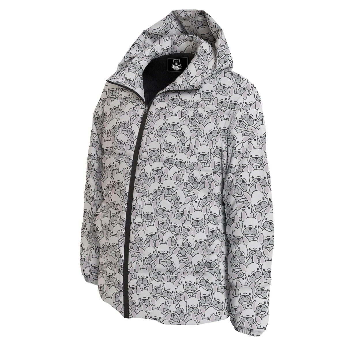 French Bulldog Cartoon Print Pattern Down Jacket-grizzshop