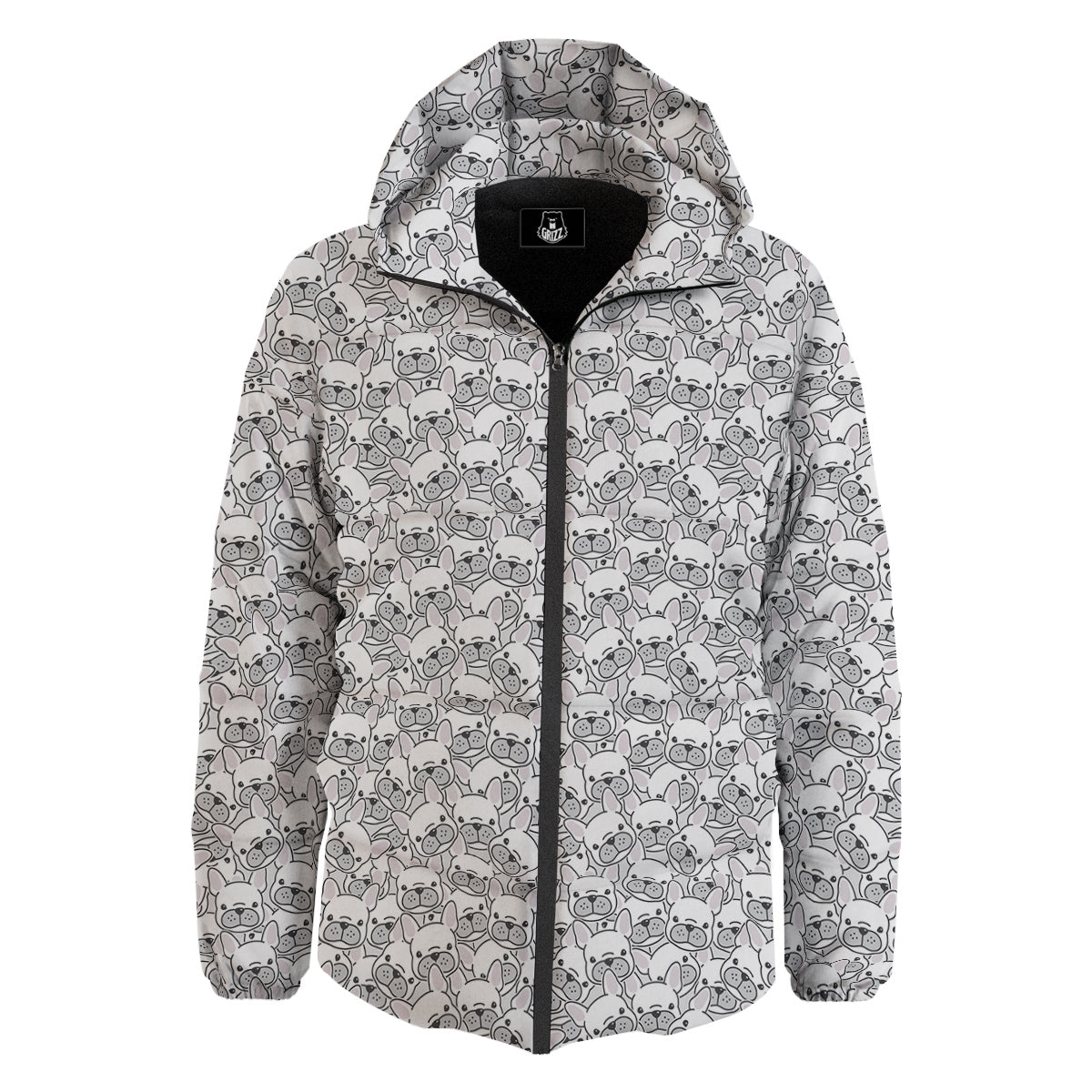 French Bulldog Cartoon Print Pattern Down Jacket-grizzshop