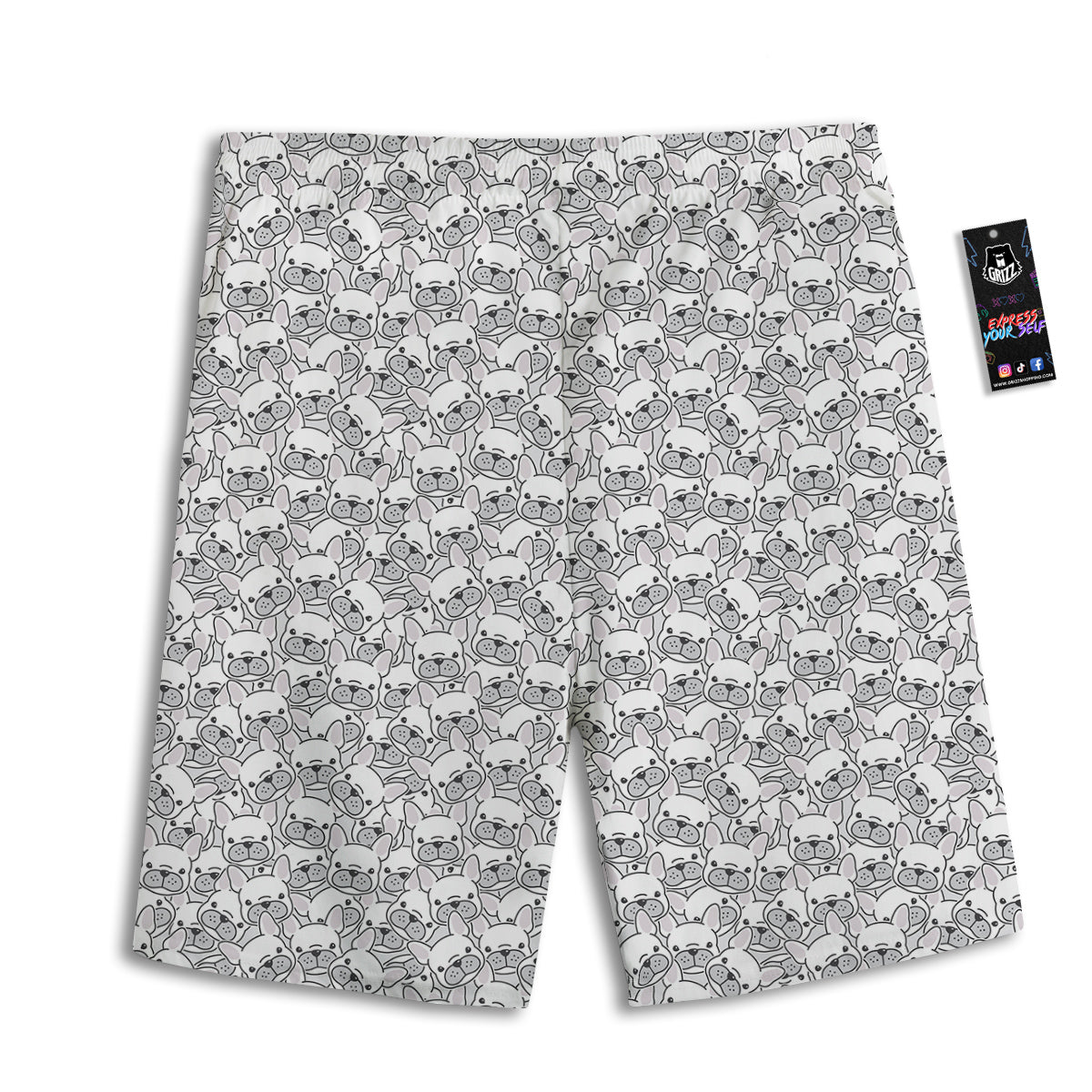 French Bulldog Cartoon Print Pattern Men's Athletic Shorts