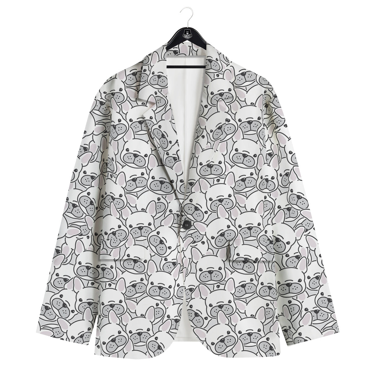 French Bulldog Cartoon Print Pattern Men's Sport Coat-grizzshop