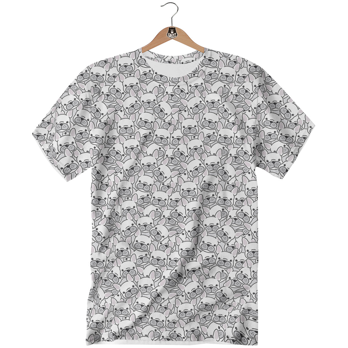 French Bulldog Cartoon Print Pattern T-Shirt-grizzshop