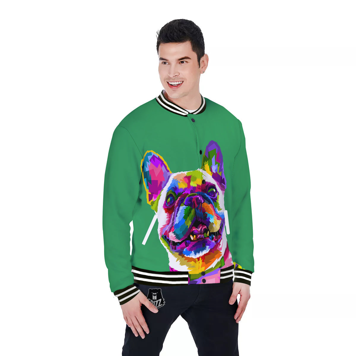 French Bulldog Coloful Print Baseball Jacket-grizzshop