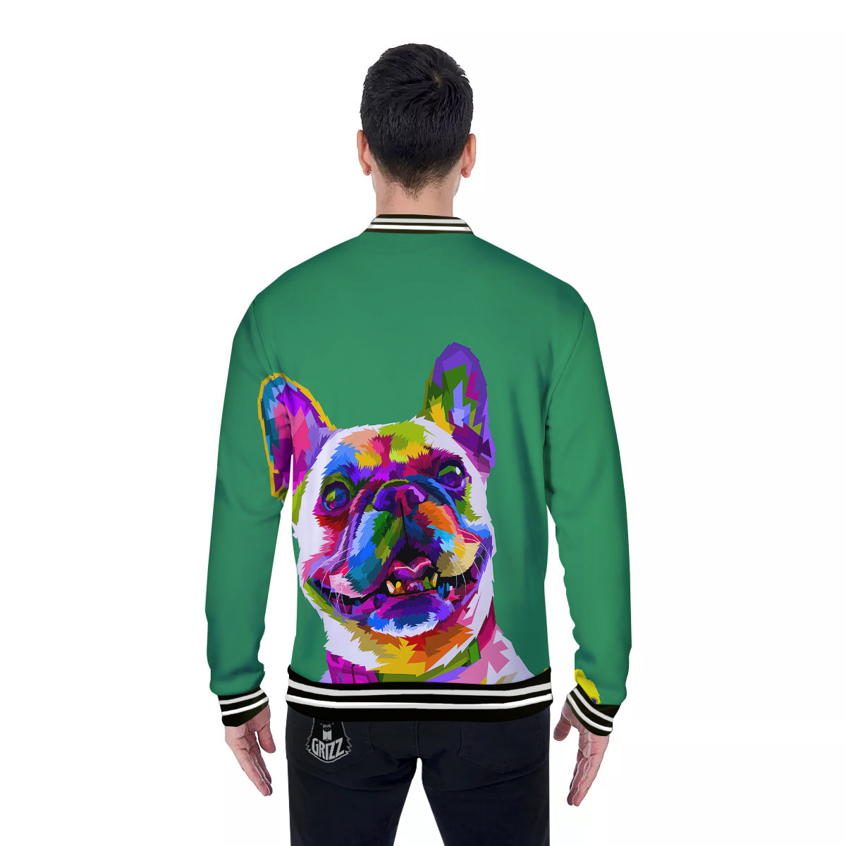 French Bulldog Coloful Print Baseball Jacket-grizzshop