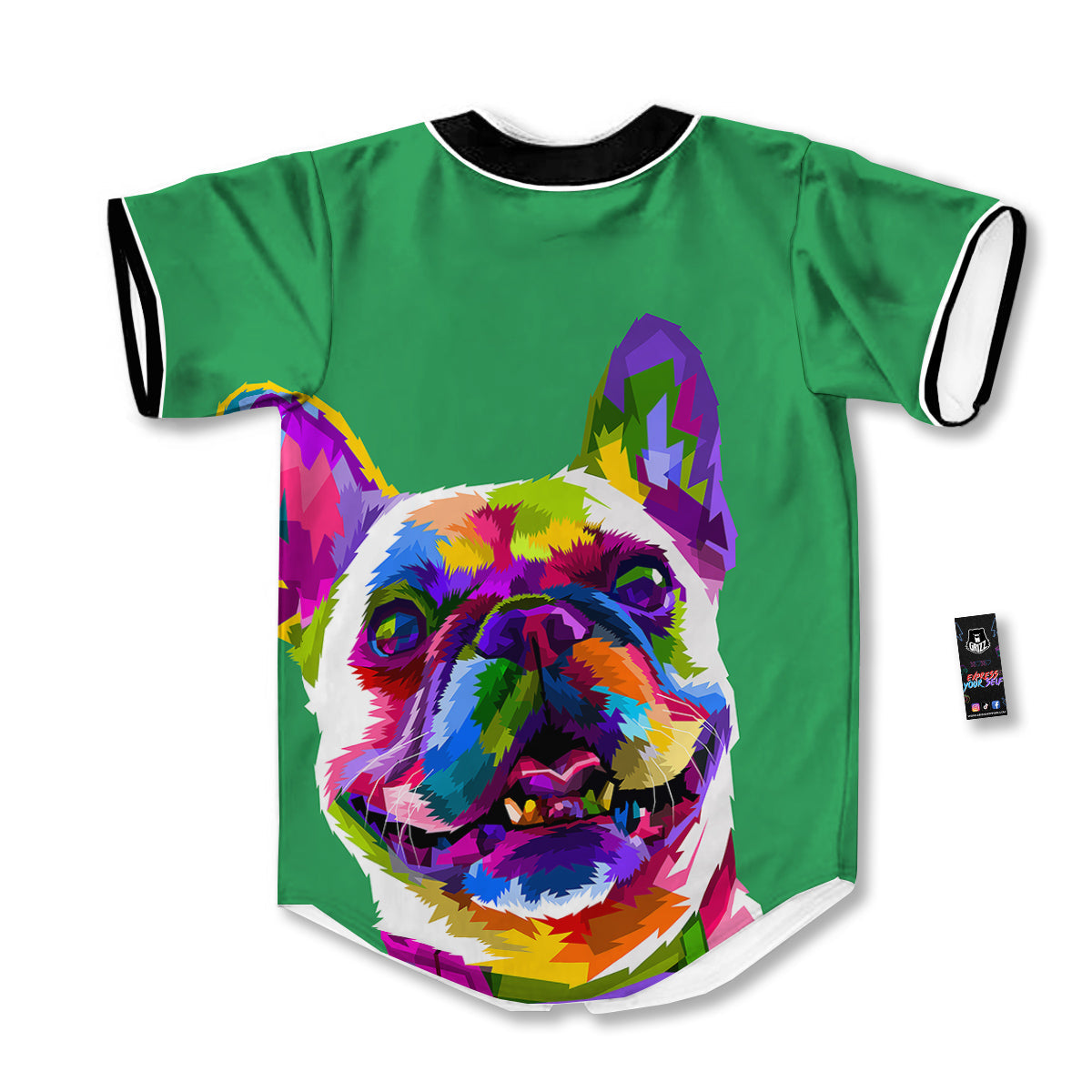 French Bulldog Coloful Print Baseball Jersey-grizzshop