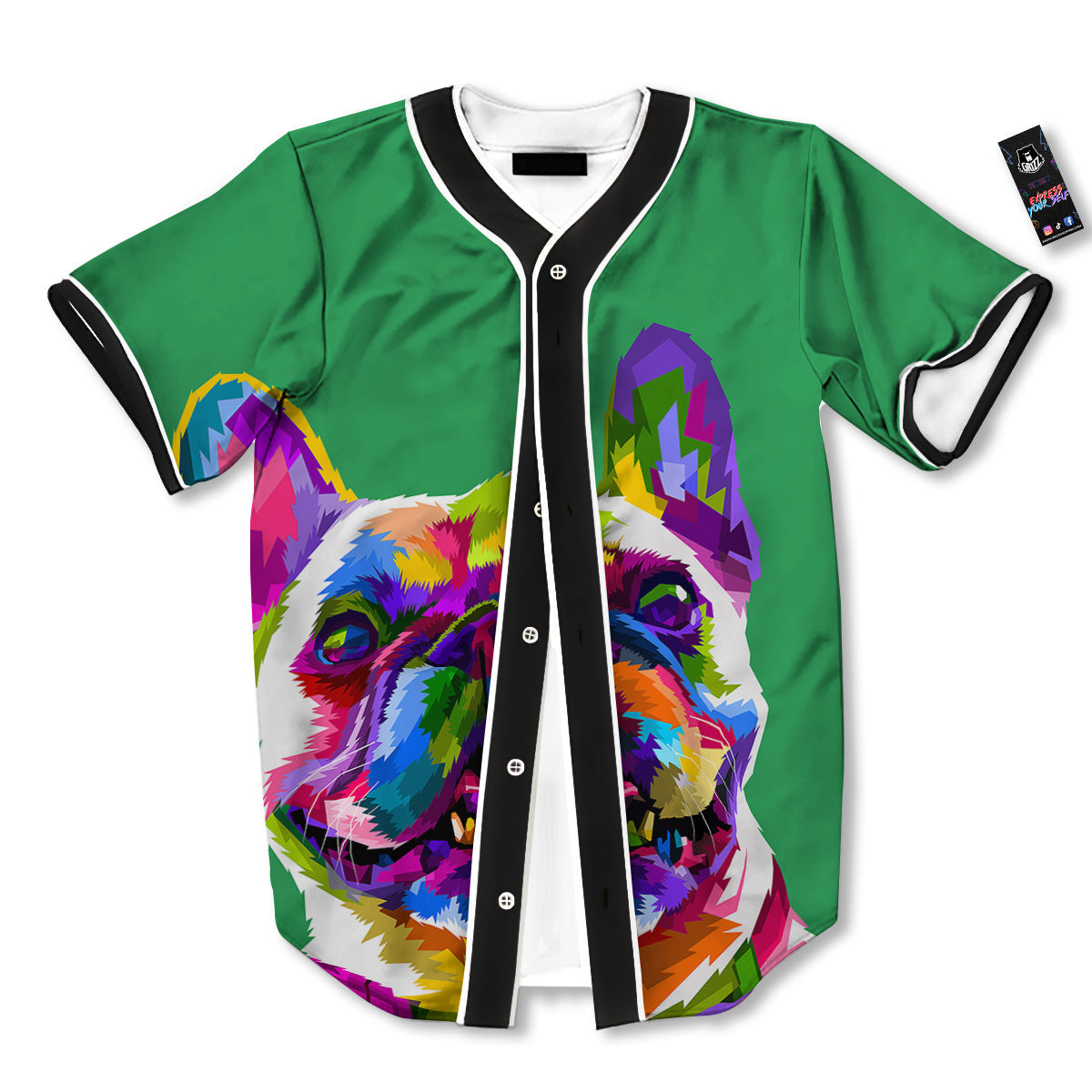 French Bulldog Coloful Print Baseball Jersey-grizzshop