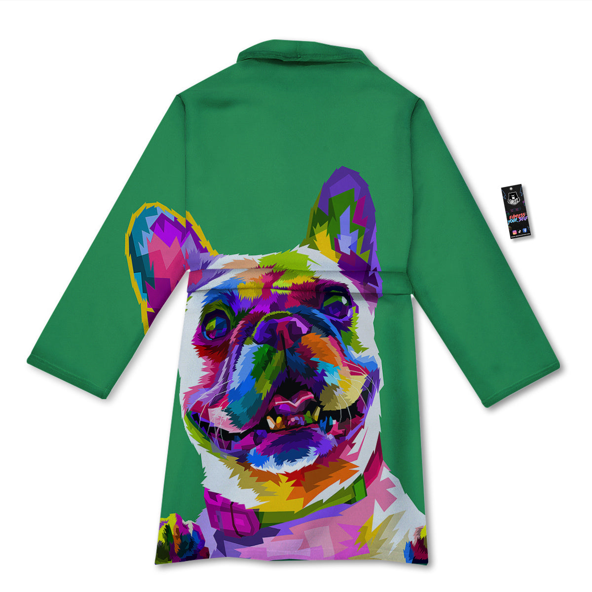 French Bulldog Coloful Print Bathrobe-grizzshop