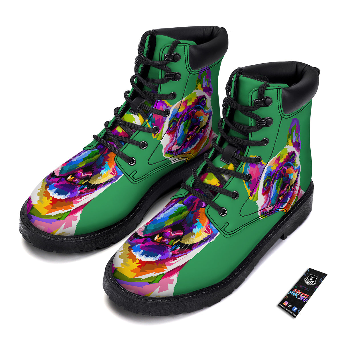 French Bulldog Coloful Print Boots-grizzshop