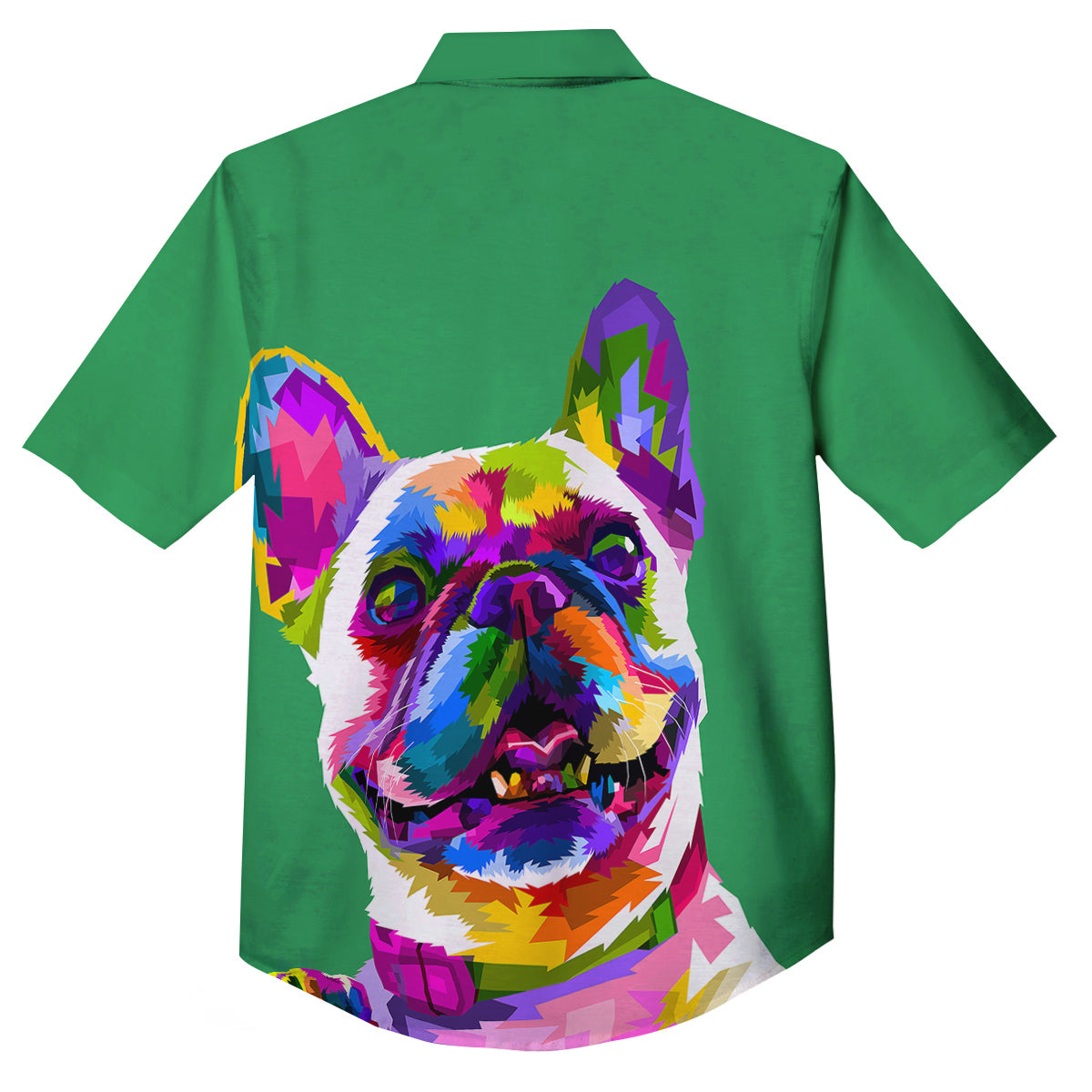 French Bulldog Coloful Print Button Up Shirt-grizzshop