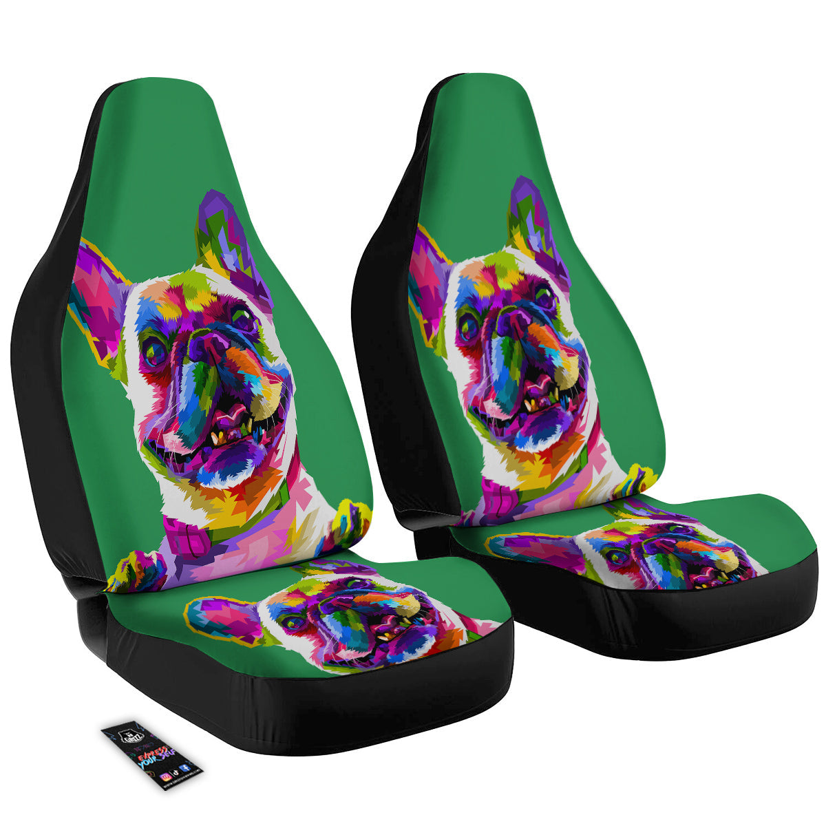 French Bulldog Coloful Print Car Seat Covers-grizzshop