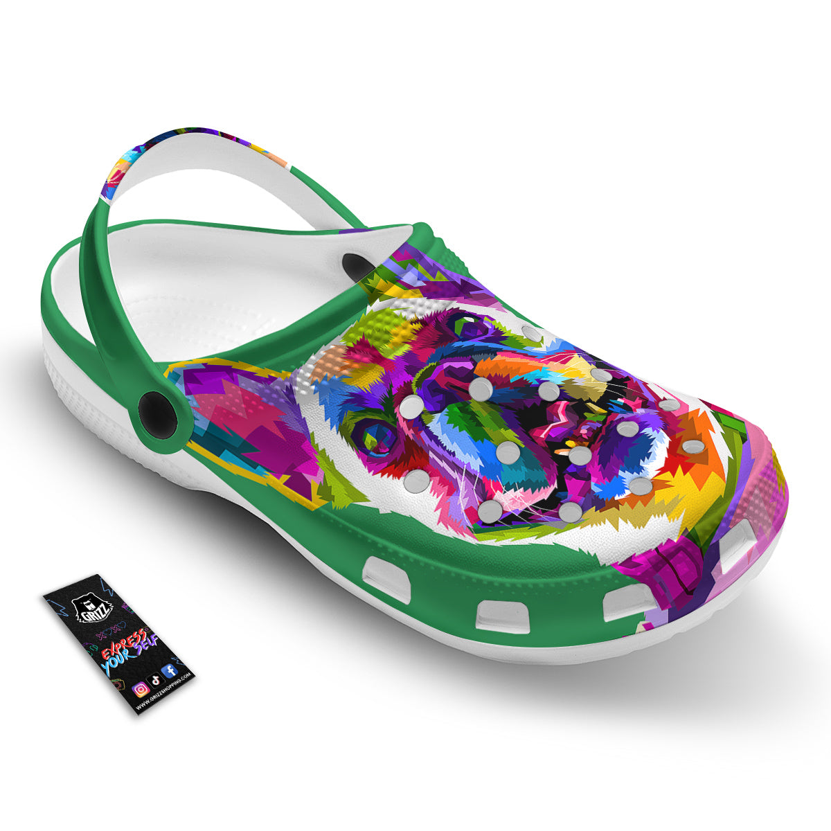 French Bulldog Coloful Print Clog-grizzshop