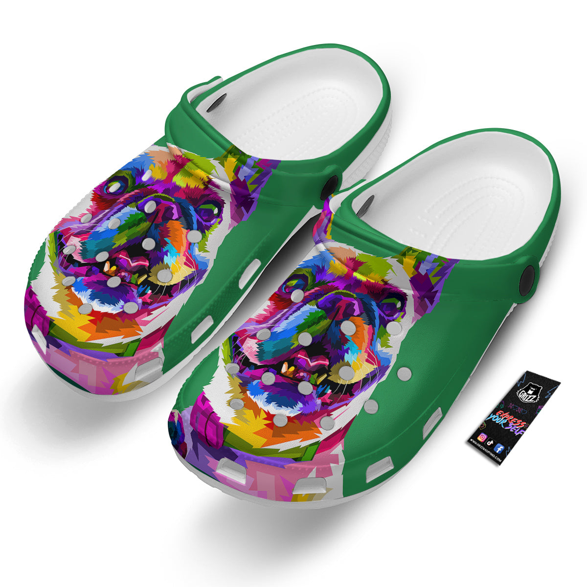 French Bulldog Coloful Print Clog-grizzshop