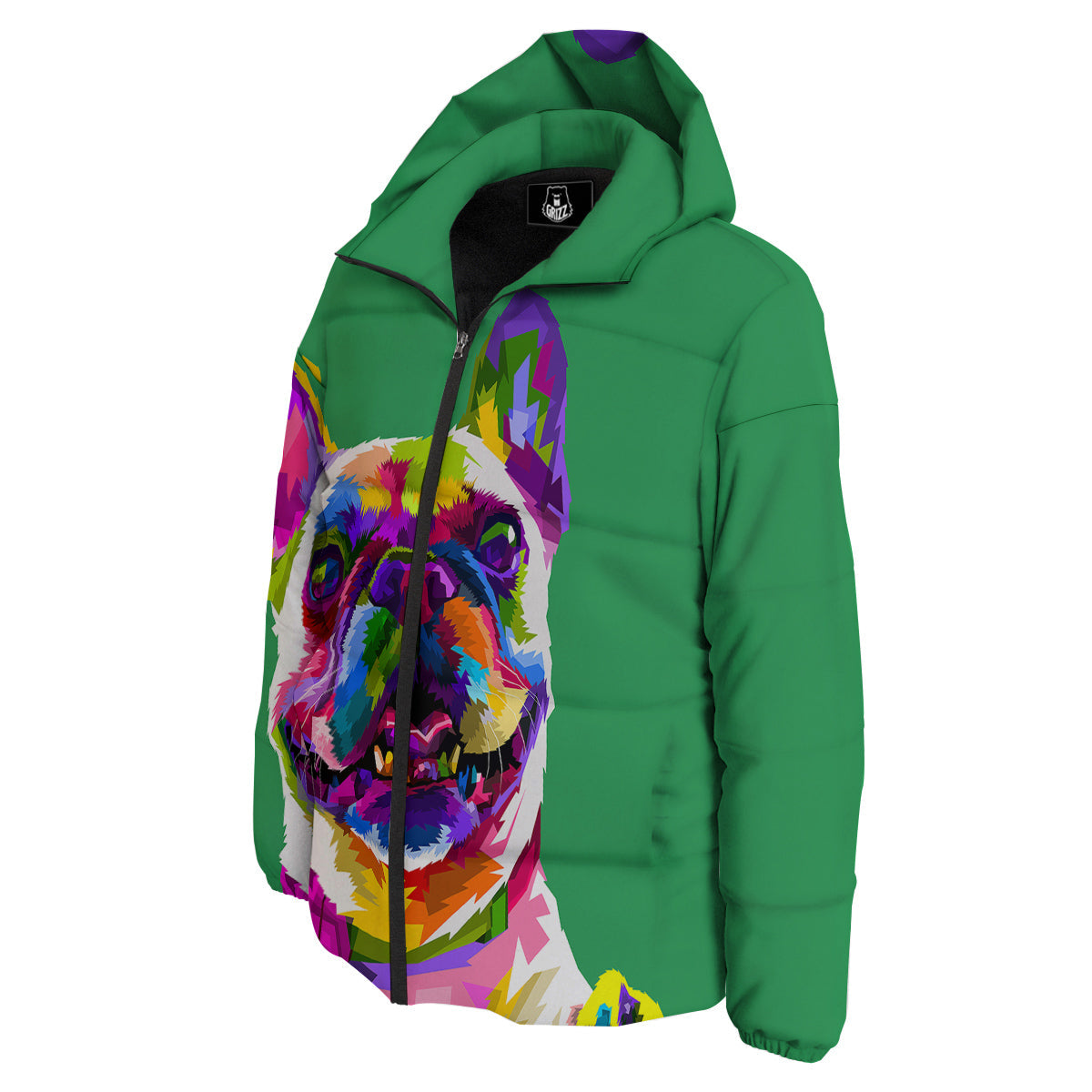 French Bulldog Coloful Print Down Jacket-grizzshop