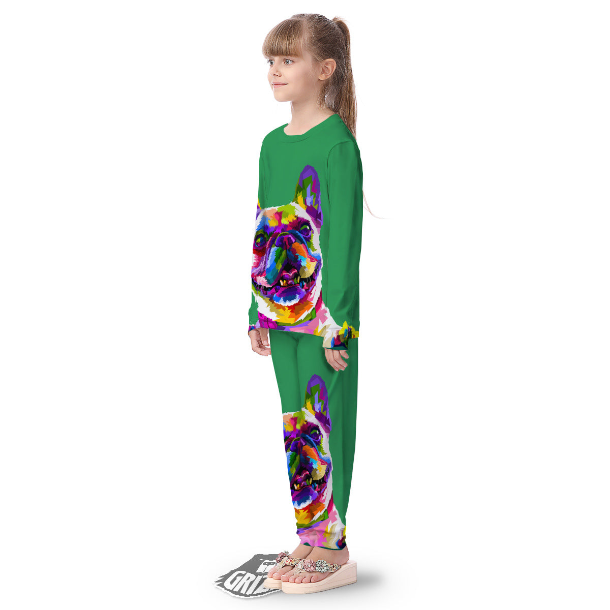 French Bulldog Coloful Print Kid's Pajamas-grizzshop