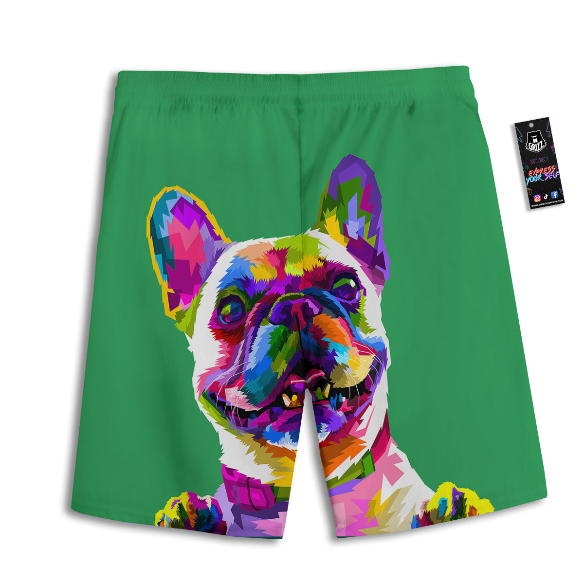 French Bulldog Coloful Print Men's Athletic Shorts