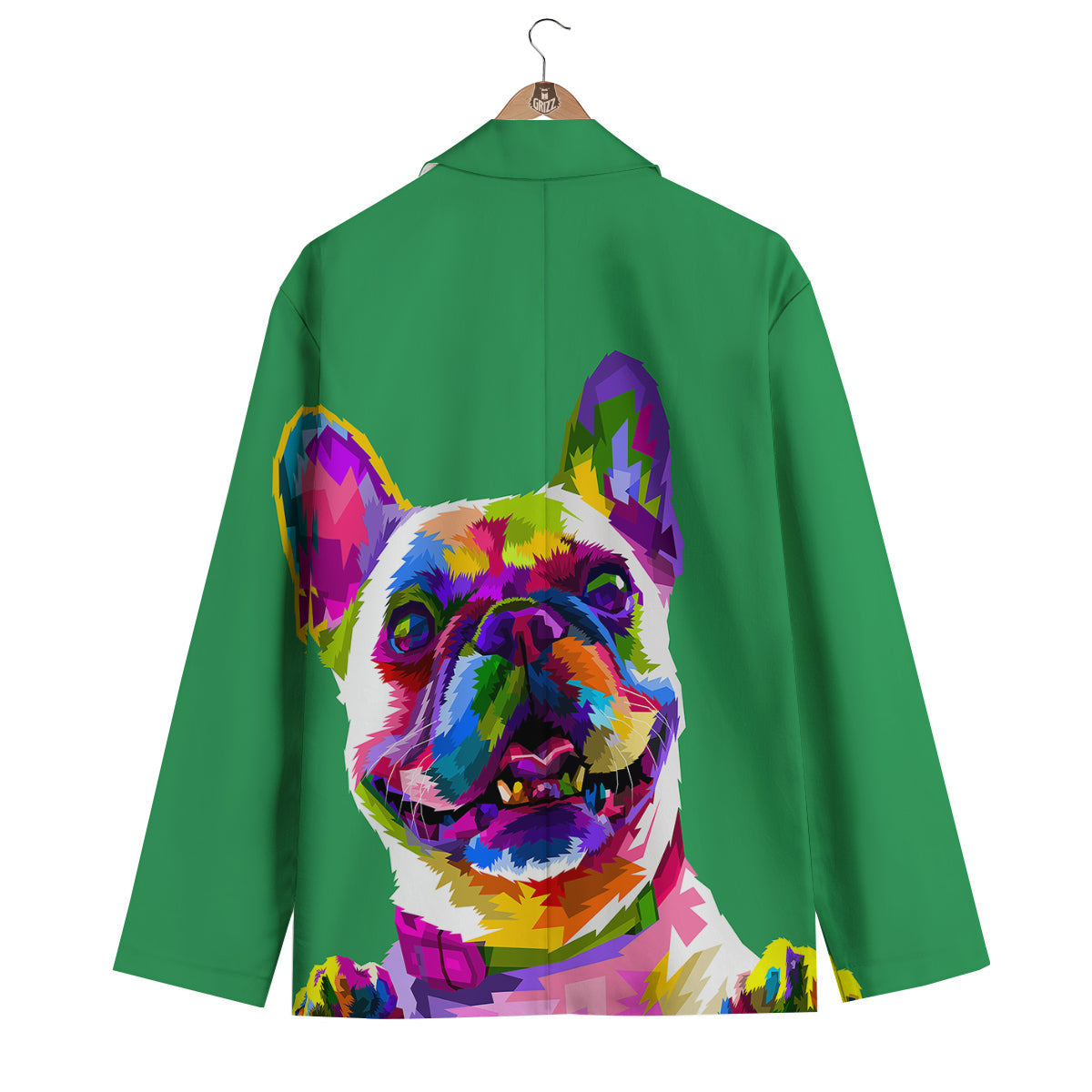 French Bulldog Coloful Print Men's Blazer-grizzshop