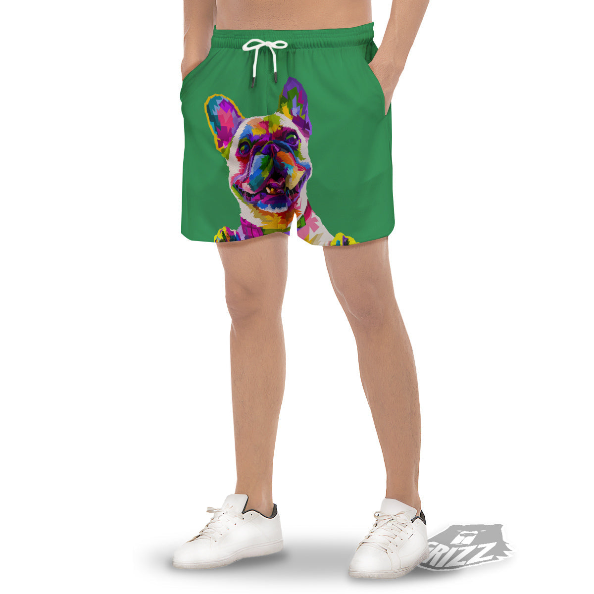 French Bulldog Coloful Print Men's Gym Shorts-grizzshop