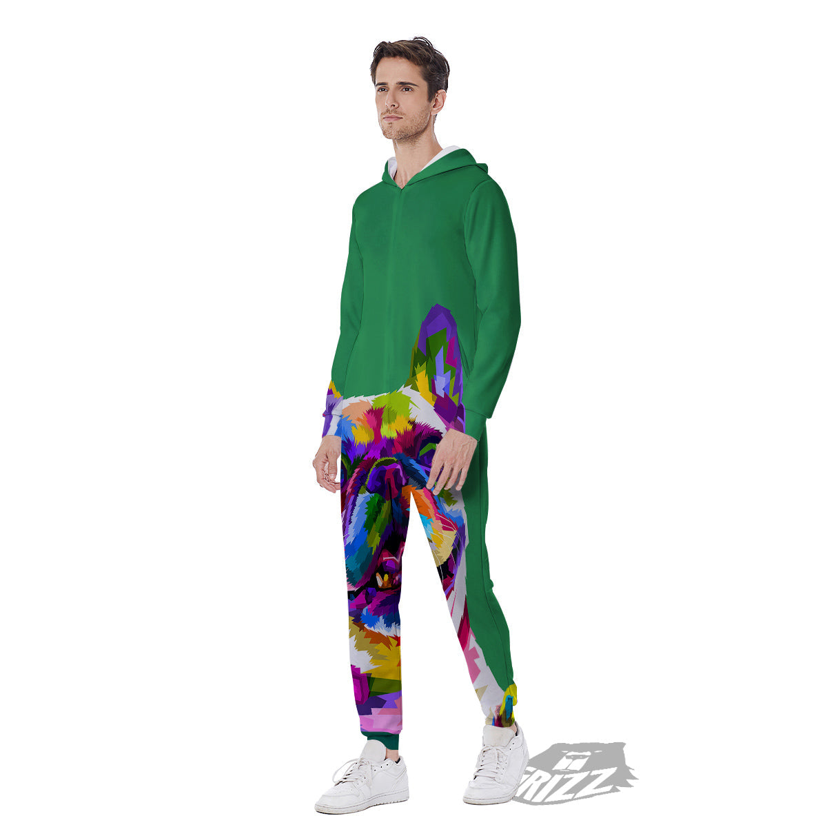 French Bulldog Coloful Print Men's Jumpsuit-grizzshop