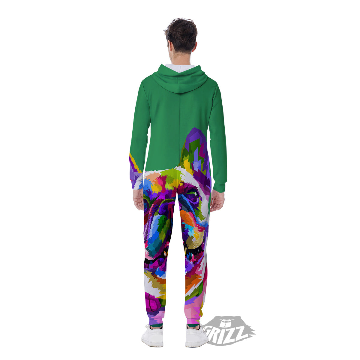 French Bulldog Coloful Print Men's Jumpsuit-grizzshop