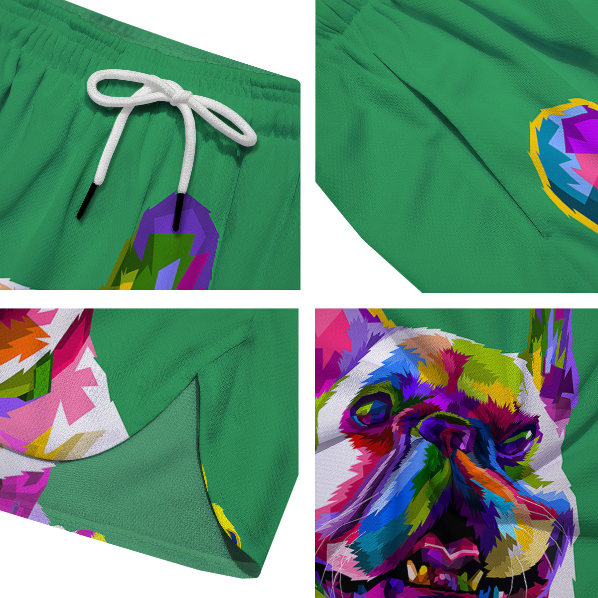 French Bulldog Coloful Print Men's Running Shorts-grizzshop
