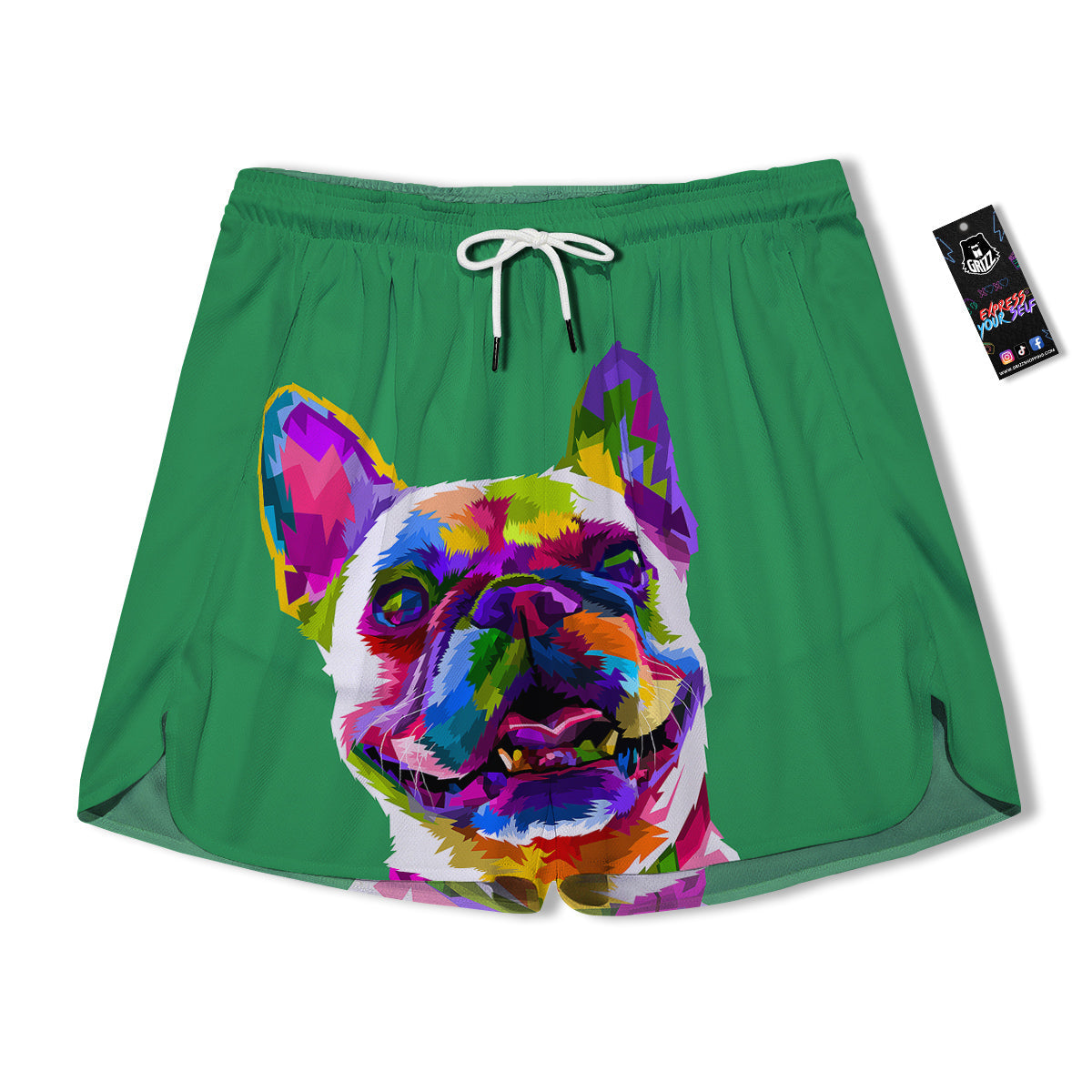 French Bulldog Coloful Print Men's Running Shorts-grizzshop
