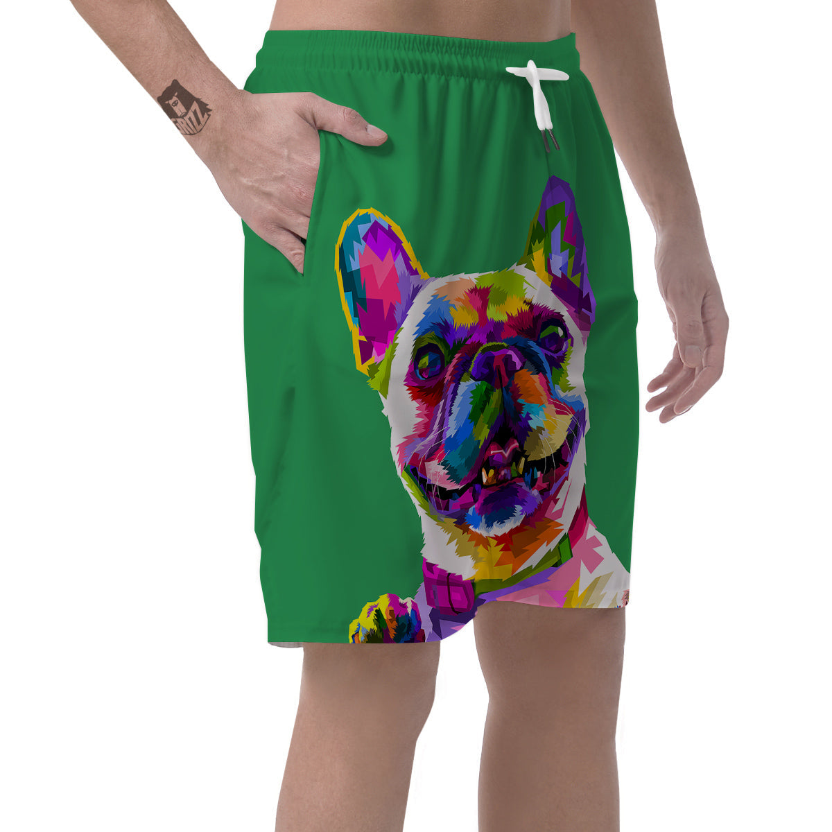French Bulldog Coloful Print Men's Shorts-grizzshop