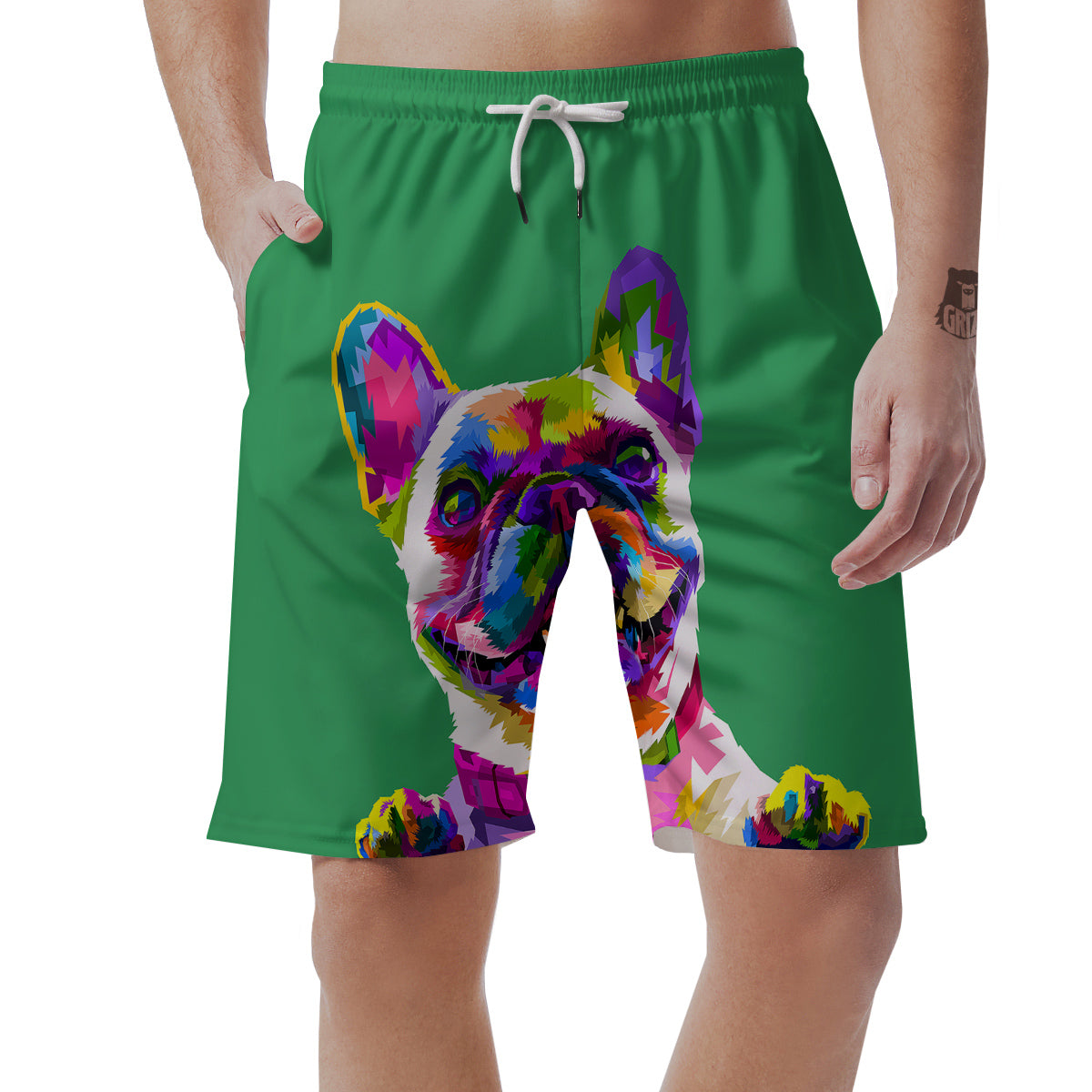 French Bulldog Coloful Print Men's Shorts-grizzshop