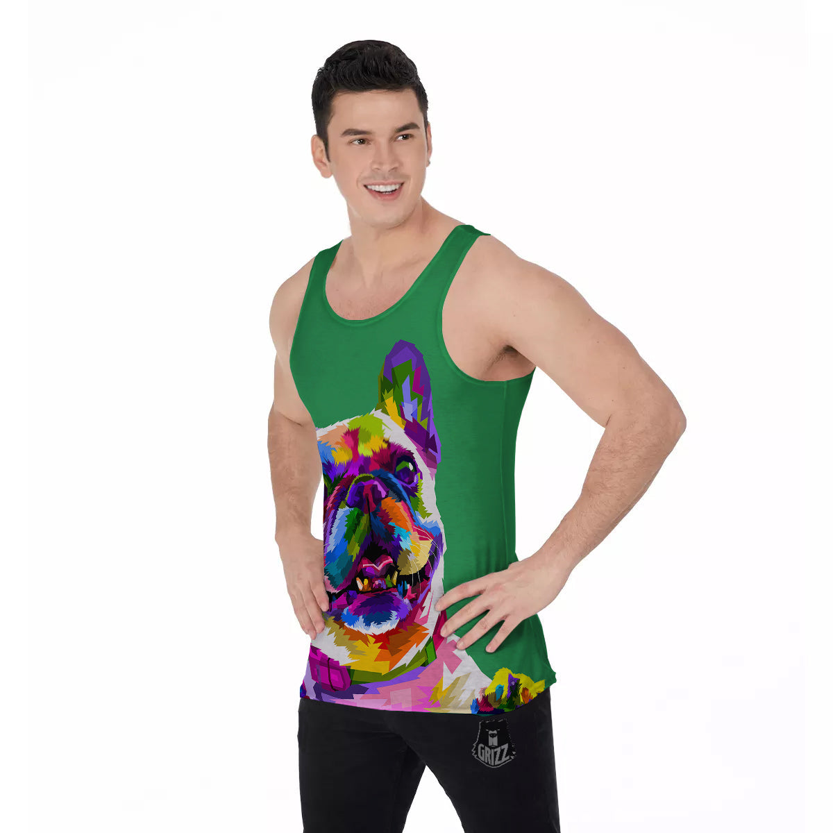 French Bulldog Coloful Print Men's Tank Top-grizzshop