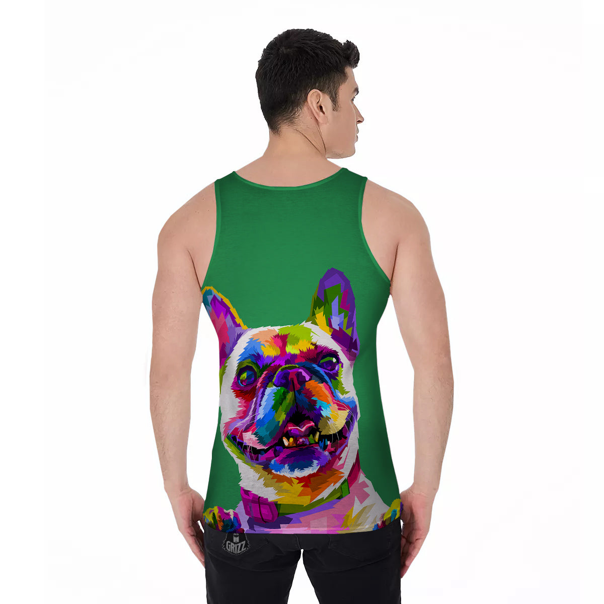 French Bulldog Coloful Print Men's Tank Top-grizzshop