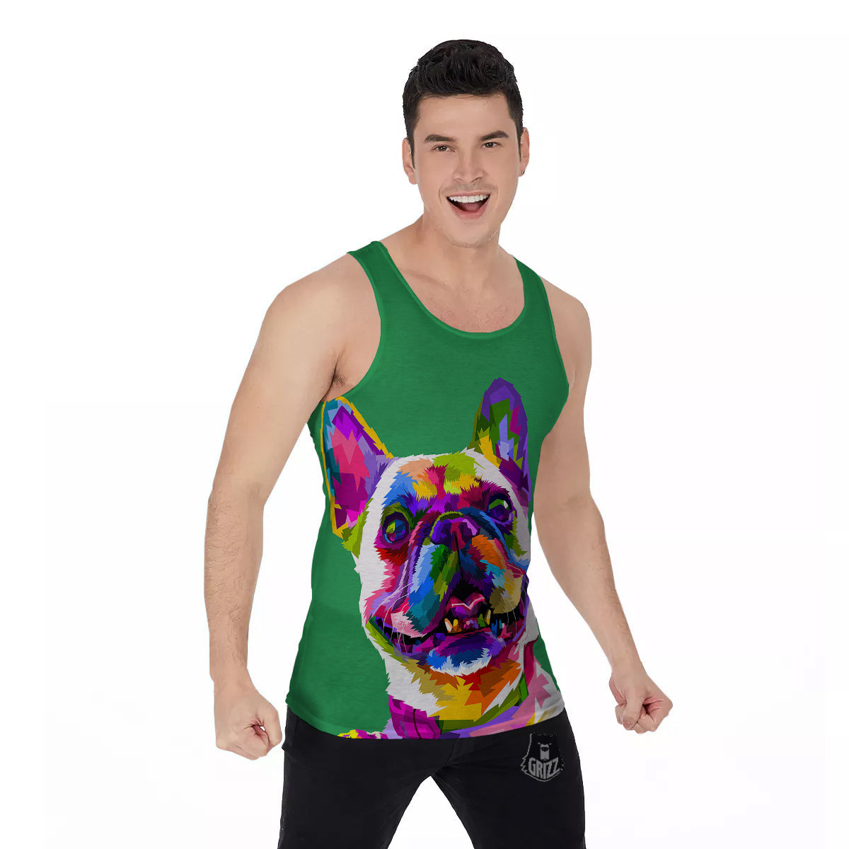 French Bulldog Coloful Print Men's Tank Top-grizzshop