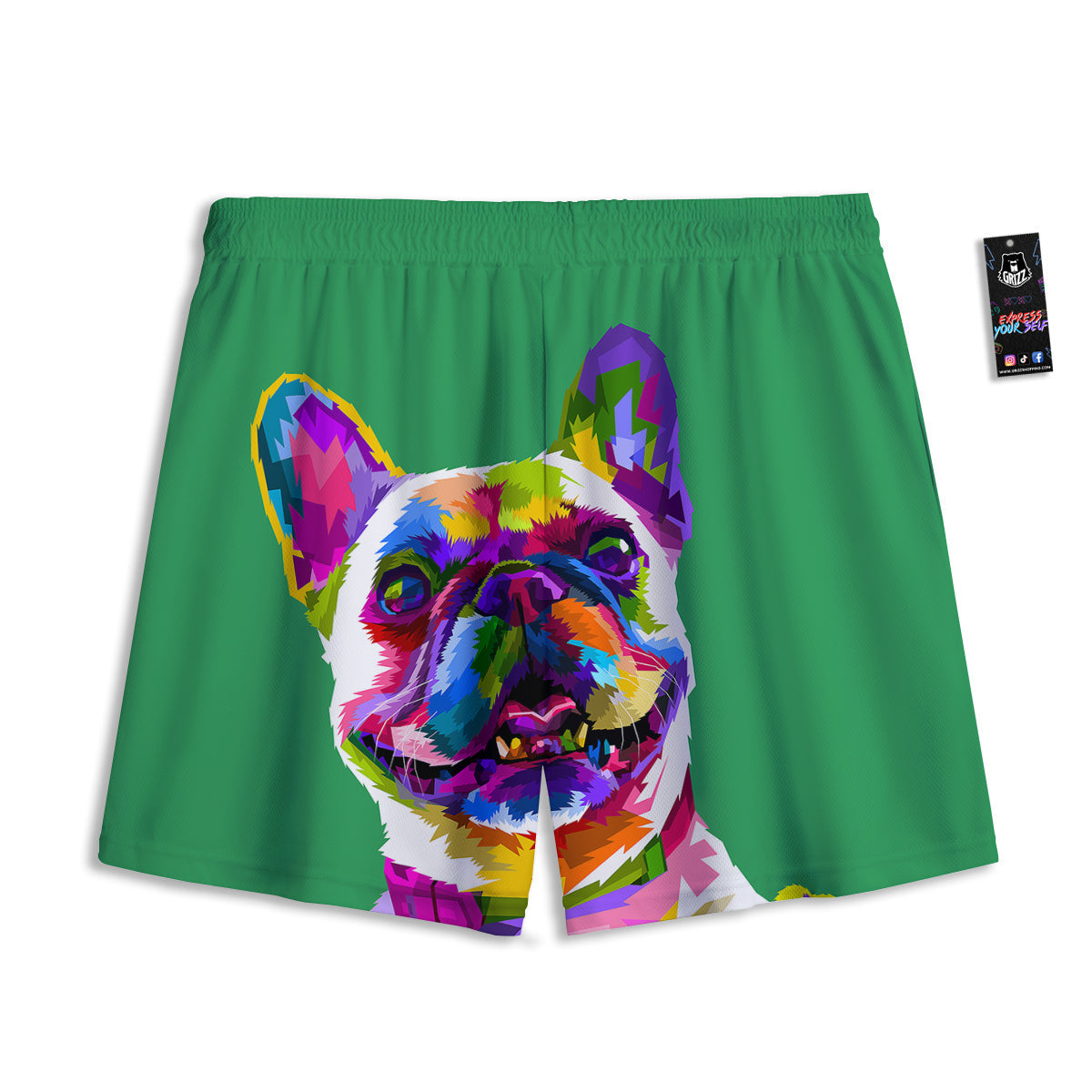 French Fries Doodle Print Pattern Mesh Shorts