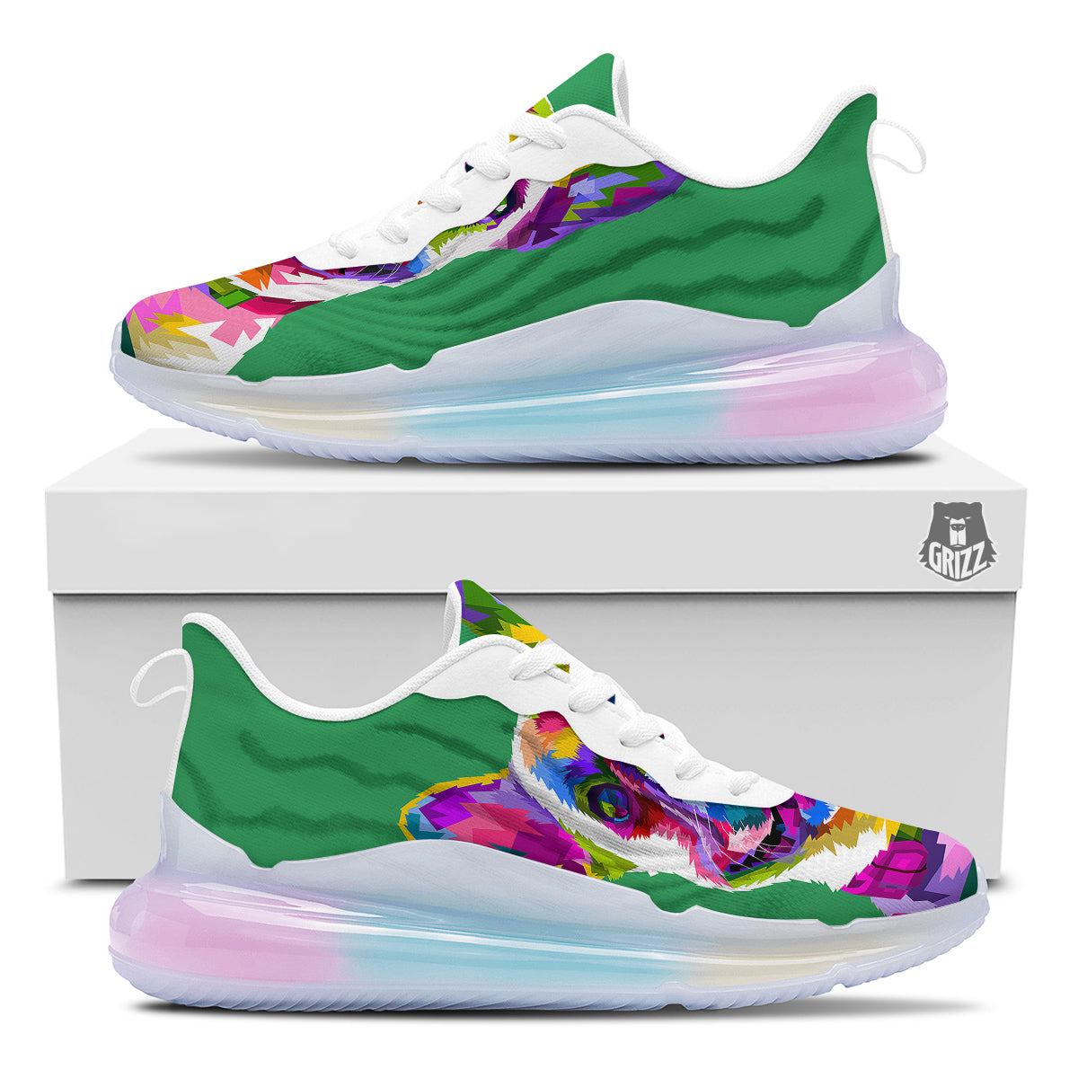 French Bulldog Coloful Print Running Sneakers-grizzshop