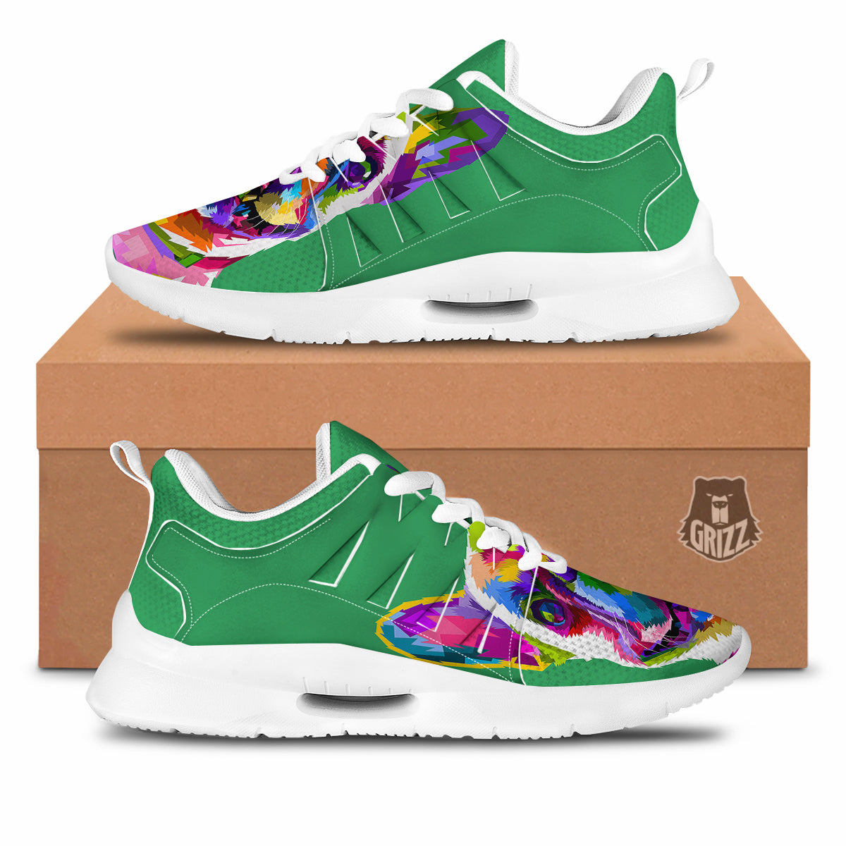 French Bulldog Coloful Print Tennis Shoes-grizzshop